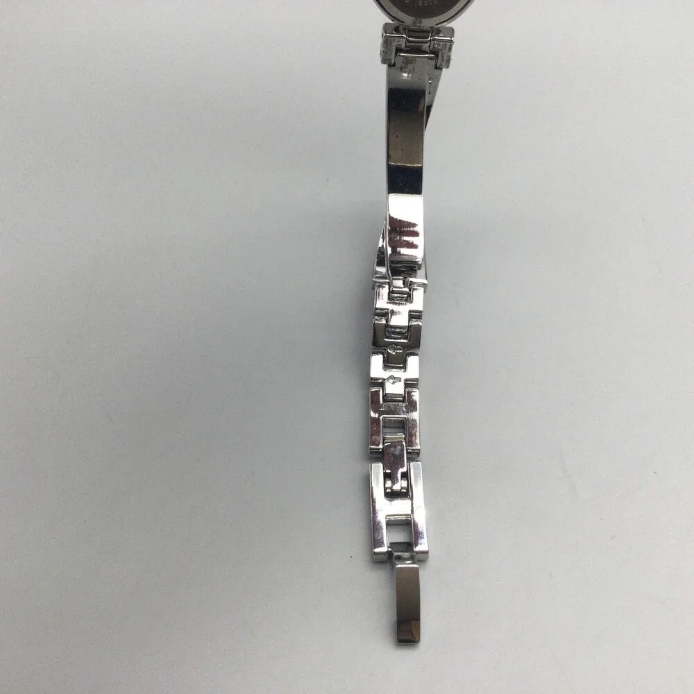 Armitron Womens Watch 21mm White Oval Dial Silver Tone Crystals New Battery 7.5